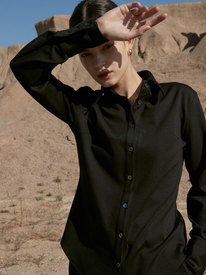 OU749 soft rayon shirts (black)