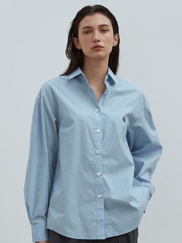 OU990 logo cotton shirts (blue)