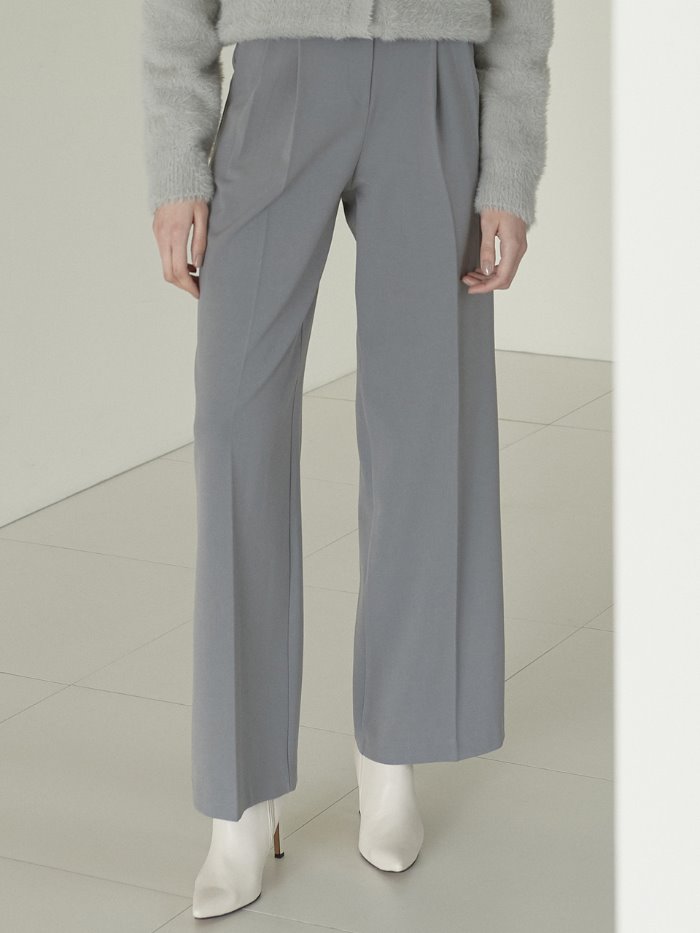 OU520 mannish wide slacks (gray)