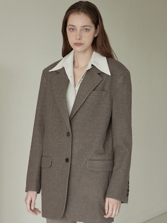 OU548 half double long jacket (brown)