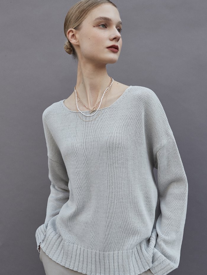 OU627 linen loose knit (gray)